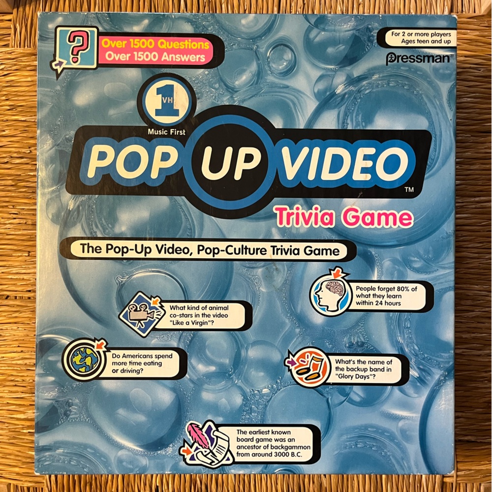 Pressman VH1 Pop Up Video Trivia Game